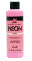 Folkart Neon Blacklight Acrylic Paint, Matte Finish 324E, Neon Pink, 8 Fl. Oz. - £8.72 GBP