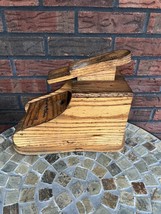 Vintage Karoff Rise &#39;N Shine Shoe Shine Box Solid Wood Oak Pine Rustic F... - £29.14 GBP