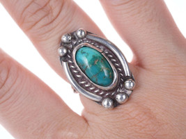 Vintage Native American sterling with turquoise ring - £72.71 GBP