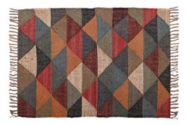 Kamal Durry Udhyog Premium Multi-Colored Wool Jute Kilim Rug  A Handwoven Maste - £56.76 GBP+