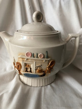 Porcelier China Tea Pot With Lid Hearth Scene With Cat EUC - $24.99