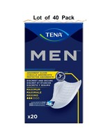 40 TENA Men Maximum Male Incontinent Pad Cup Shape 8&quot; Bladder Control Pa... - £28.38 GBP