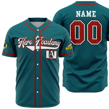 Anime Shirt Custom Baseball Jersey My Hero Academia Costume Gift for Kid... - $29.99+