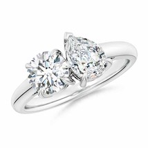 ANGARA Lab-Grown &amp; Pear Diamond Two-Stone Ring in 14k Solid Gold (Carat-2 Ct.tw) - £2,425.52 GBP