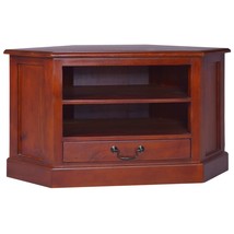 Corner TV Cabinet Classical Brown Solid Mahogany Wood - £95.12 GBP