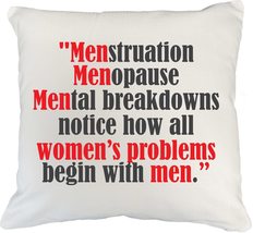 Make Your Mark Design Women&#39;s Problem Begin with Men. Funny White Pillow... - £19.11 GBP+