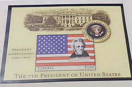 7th President Andrew Jackson $100 Stamp Liberia Mystic Stamp Company - $3.00