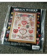 NOS Design Works Heart Collage Button Beaded Kathy Orr Counted Cross Sti... - £31.63 GBP