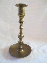 Vintage Solid Brass Candlestick Candle Holder Enesco India 6 1/2&quot; Tall - $10.00