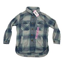 Member&#39;s Mark Women&#39;s Button Up Long Sleeve Warm Plaid Shacket Small Blue - £14.69 GBP