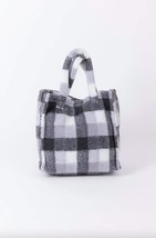 Hat Attack teddy tote check in Grey - size M - £99.21 GBP