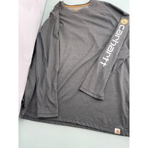Carhartt Force Men T Shirt Long Sleeve Workwear Heather Gray Relaxed Fit... - £15.78 GBP