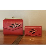 NEW VTG WOMEN’S PRINCE GARDNER RED LEATHER KISSLOCK WALLET &amp; KEY CASE CO... - $907.74 MXN