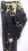 Boys Vintage Arizona Jeans 7 Black Carpenter Yellow Custom Tie Dyed Dist... - £14.13 GBP