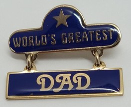 Vtg 1979 Swib Worlds Greatest Dad Enamel Brooch Pin Pinback Lapel Fathers Day - £11.39 GBP