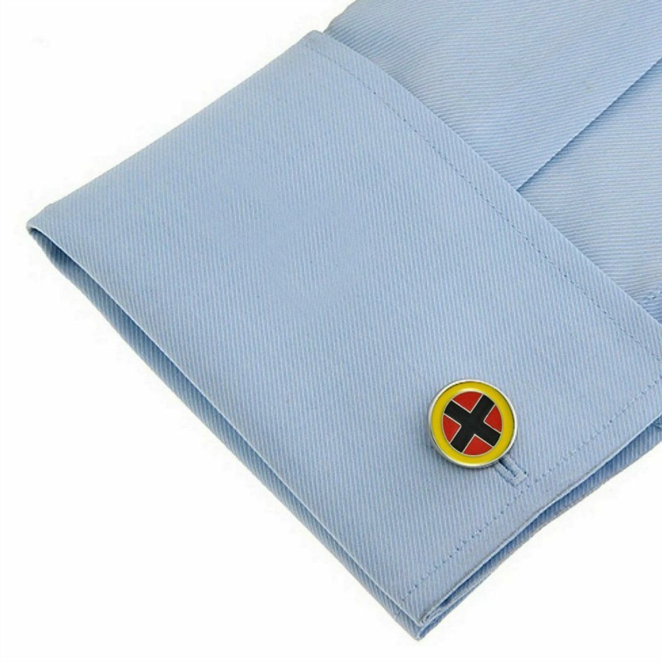X-MEN CUFFLINKS Super Hero Comic NEW w GIFT BAG Groom Wedding Geek Nerd Yellow Item image 2