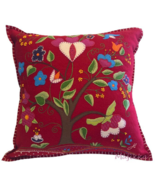 Jan Constantine Nordic Hand Embroidered Felted Wool Hearts Tree Throw Pi... - £96.69 GBP