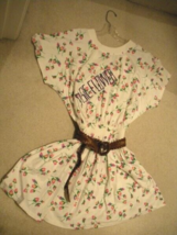 Ladies Dress Size M Floral Print on White + Belt Cinch Waist Mini Dress ... - £12.20 GBP