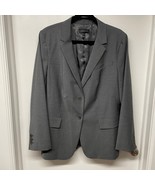 Talbots Womens Solid Gray Professional Blazer Plus Size 16 Wool Blend NWOT - $44.55