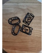 Dark Brown Metal Napkin Rings Table Decor Set of 4 - $9.80
