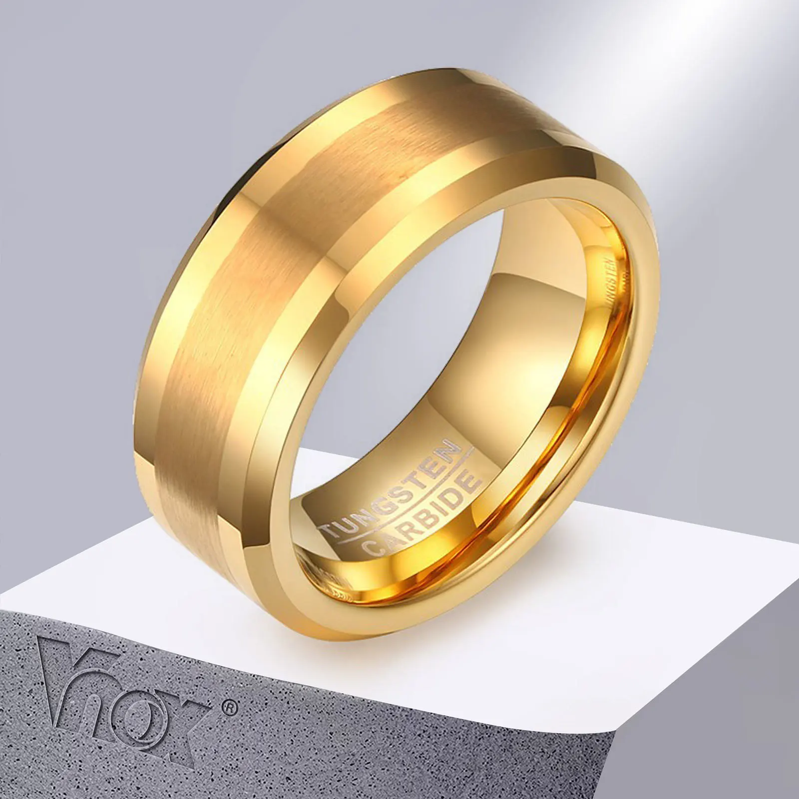Real Tungsten Rings for Men Jewelry GolMale Wedding Gift US Size 7 8 9 10 11 12 - £20.34 GBP
