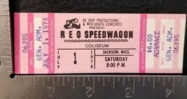 Reo Speedwagon - Vintage July 1, 1978 Jackson, Miss Unused Whole Concert Ticket - £15.73 GBP