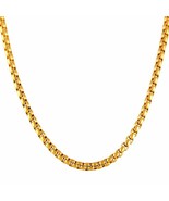 Gold Rolo Chain Mens Womens Stainless Steel Round Box Necklace 3mm 22-24... - £13.42 GBP