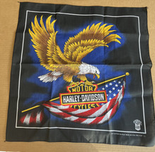 Vtg Harley Davidson American Flag With Eagle Bandana Scarf Handkerchief New - $25.73