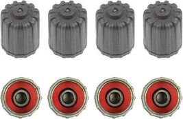 8 Pack Plastic Tire Valve Stem Caps for Tesla OEM Valves with Rubber Gray - $6.80