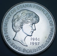 Great Britain 5 Pounds, 1997 Gem Unc~In Memory of Princess Diana~Free Sh... - $24.49