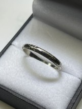 Art Deco B (ca. 1935) 18K White Gold Hand Engraved Band (Size 9) - $265.00
