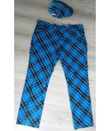 Royal &amp; Awesome 38X30 Diamond Plaid Argyle Pattern Golf Pants and Flatcap - $654.32 MXN