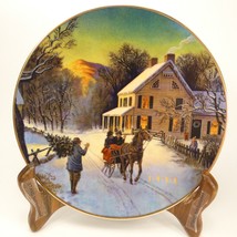 1988 Avon Christmas Plate Home For The Holidays 22K Gold Trim Porcelain Fgjwr - $9.00