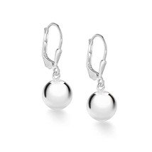 Tuscany Silver Sterling Silver Ball Lever Back Drop Earrings of 10 mm  - $1,064.38 MXN