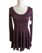 Aeropostale Bethany Mota Womens Red Leopard Print Knit Skater Dress Sz S... - $14.84