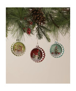 Bethany Lowe Christmas Set of 3 &quot;Retro Glass Diorama Ornaments&quot; LC1575 - $49.99