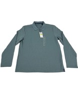 Perry Ellis Men&#39;s Long Sleeve Jacquard Quarter-Zip Polo Shirt Goblin Blu... - $733.34 MXN