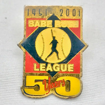 Babe Ruth League Pin Gold Tone Enamel 50 Years - $12.95