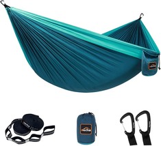 AnorTrek Camping Hammock, Double or Single Parachute Hammock with Two Tree - £30.01 GBP