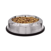 Pro Select Stainless Steel Non Skid Dog Feeder Bowls 6 oz with Embossed Pawprint - £9.17 GBP
