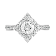 1 Ct Round Lab Grown Diamond Bridal Ring 14K White Gold Women Size 7 VVS-VS-FG - £634.68 GBP