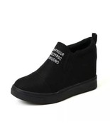 Black Slip-On Wedge Sneaker Size 43 - £27.59 GBP