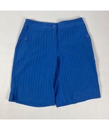 IZOD XFG Ladies Bermuda Shorts Size 2 Blue Stripe Stretch - €16,65 EUR