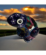 6” Frog Pottery Mexican Ceramic Talavera Hand Painted Decor Art Toad - $22.32