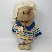 VTG Paddington Bear 15&quot; Darkest Peru EdenToys Plush Striped Polo Shirt H... - $38.75 CAD