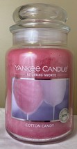 Yankee Candle COTTON CANDY Large Jar 22 Oz Pink Housewarmer New Wax Sweet Rare - $32.62