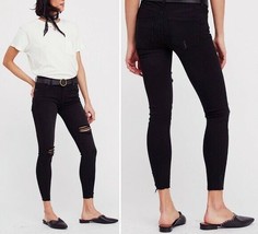 FREE PEOPLE Femmes Jeans Shark Bite Jean Elegante Noire Taille 26W OB649682R  - £26.32 GBP