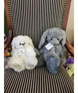 Kaycee Bears Bunny Set Of 2 Bunnies Tinsel And Holly Limited Made In UK - $148.45