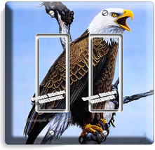 American Bald Eagle In Wild Light Double Gfci Switch Wall Plates Home Room Decor - $11.15