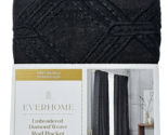 Everhome Embroidered Diamond Weave Rod Pocket Back Tab Panel 50x95in Tuxedo - £26.09 GBP